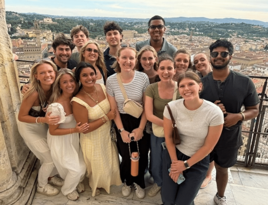 Abhi Chanda and classmates in Florence, Italy
