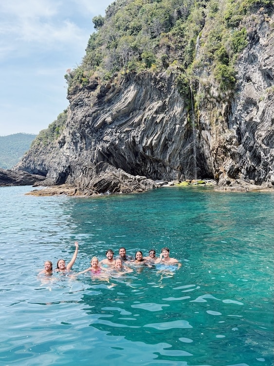 Applied Human Factors class swimming in water in Italy