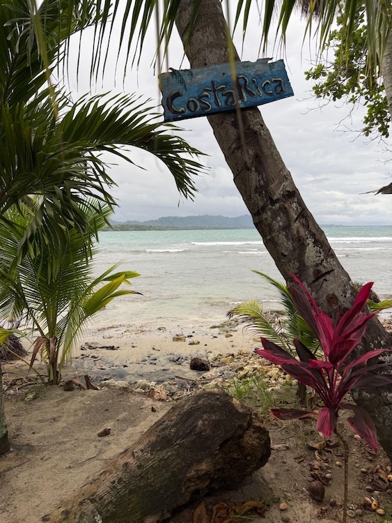 costa rica sign on the beach