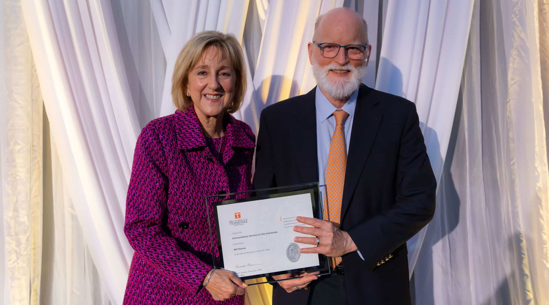 Dunne honored with Extraordinary Service to the University Award