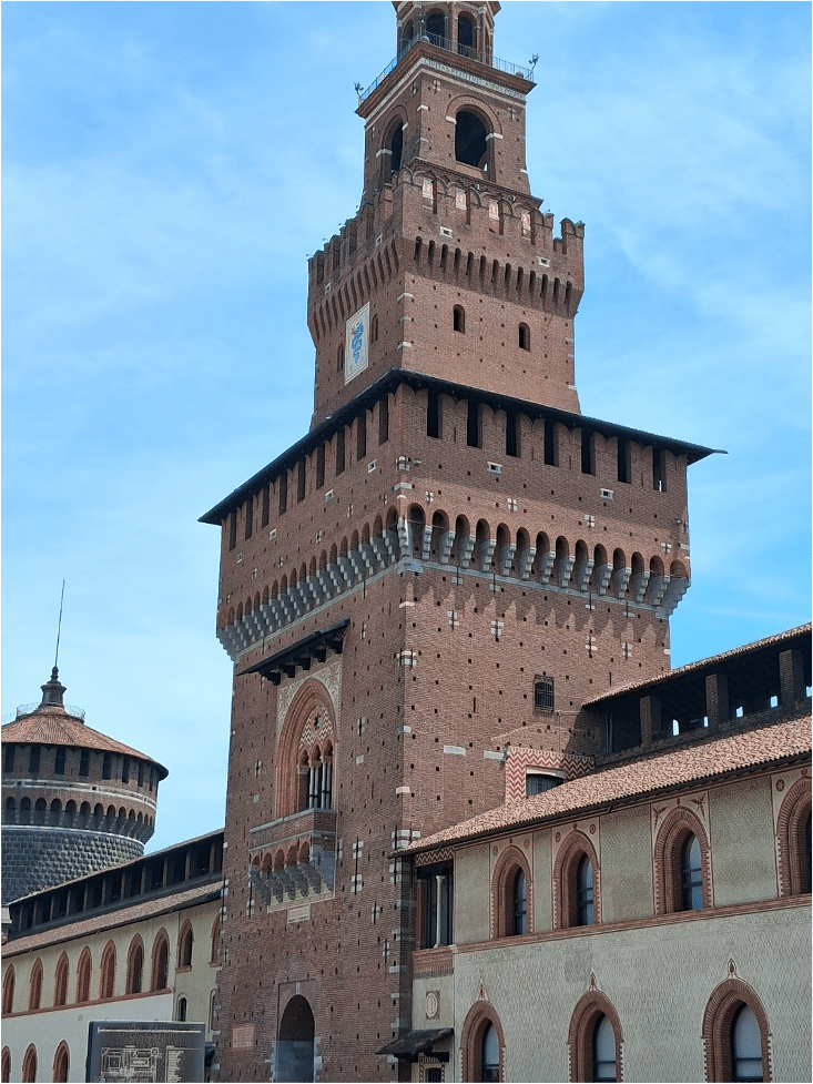 Column of building in Milan