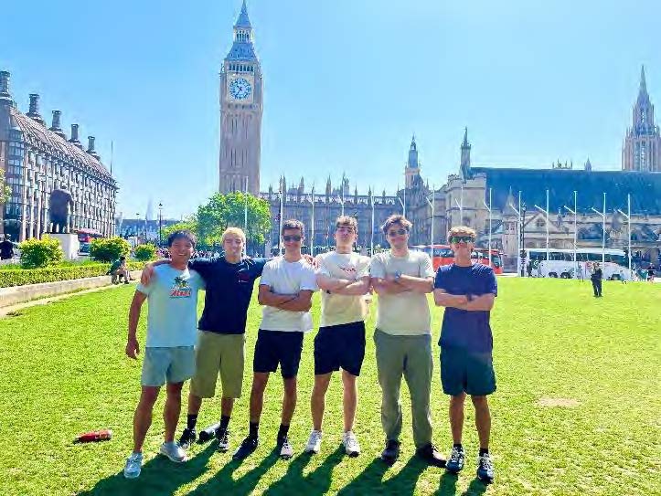 Novus and his suitemates posing in front of Big Ben on their second day in London