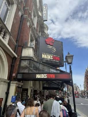 Marquee for Hadestown at the West End
